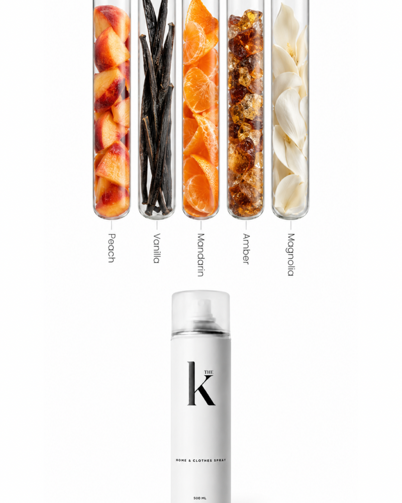 Home Spray White notes: Peach, Vanilla, Mandarin, Amber, Magnolia