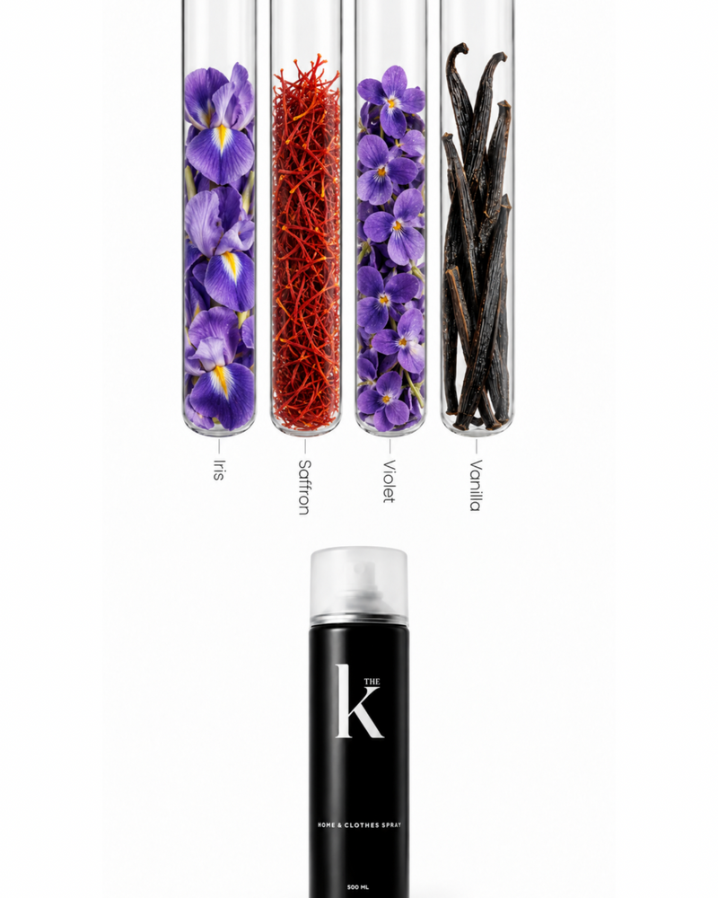 Home Spray Black notes: Iris, Saffron, Violet, Vanilla